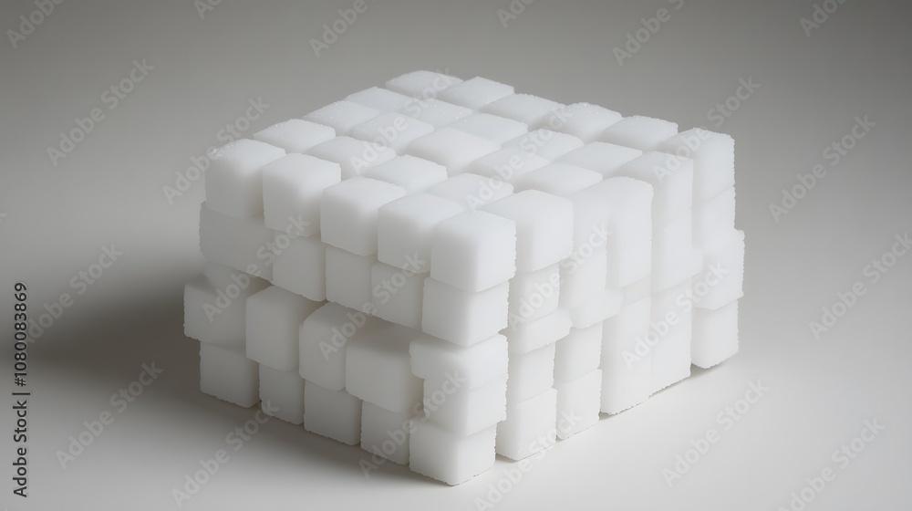 Sugar cubes meticulously stacked in the shape of a warning sign, symbolizing the cautionary message of excessive indulgence and the potential dangers of overconsumption. Sugar cubes meticulously stacked in the shape of a warning sign, symbolizing the cautionary message of excessive indulgence and the potential dangers of overconsumption.