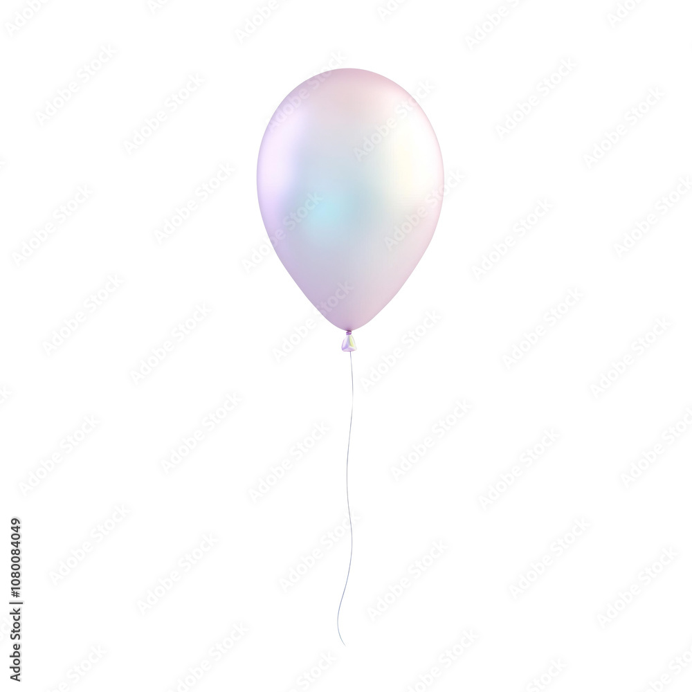 hologram helium balloon. Birthday balloon flying for party and celebrations. Isolated on white background. Generative AI hologram helium balloon. Birthday balloon flying for party and celebrations. Isolated on white background. Generative AI