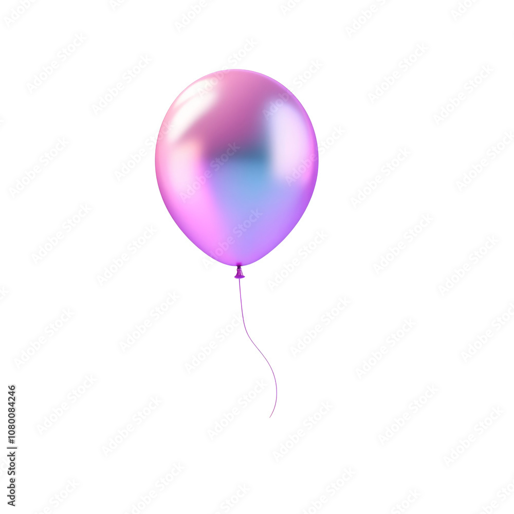 hologram helium balloon. Birthday balloon flying for party and celebrations. Isolated on white background. Generative AI hologram helium balloon. Birthday balloon flying for party and celebrations. Isolated on white background. Generative AI