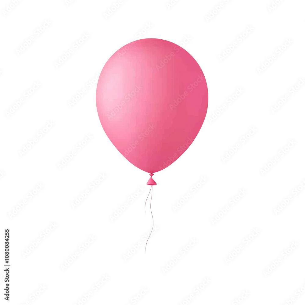pink helium balloon. Birthday balloon flying for party and celebrations. Isolated on white background. Generative AI pink helium balloon. Birthday balloon flying for party and celebrations. Isolated on white background. Generative AI