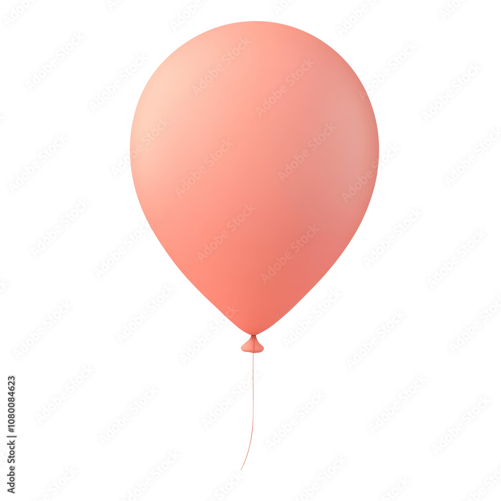 orange helium balloon. Birthday balloon flying for party and celebrations. Isolated on white background. Generative AI orange helium balloon. Birthday balloon flying for party and celebrations. Isolated on white background. Generative AI