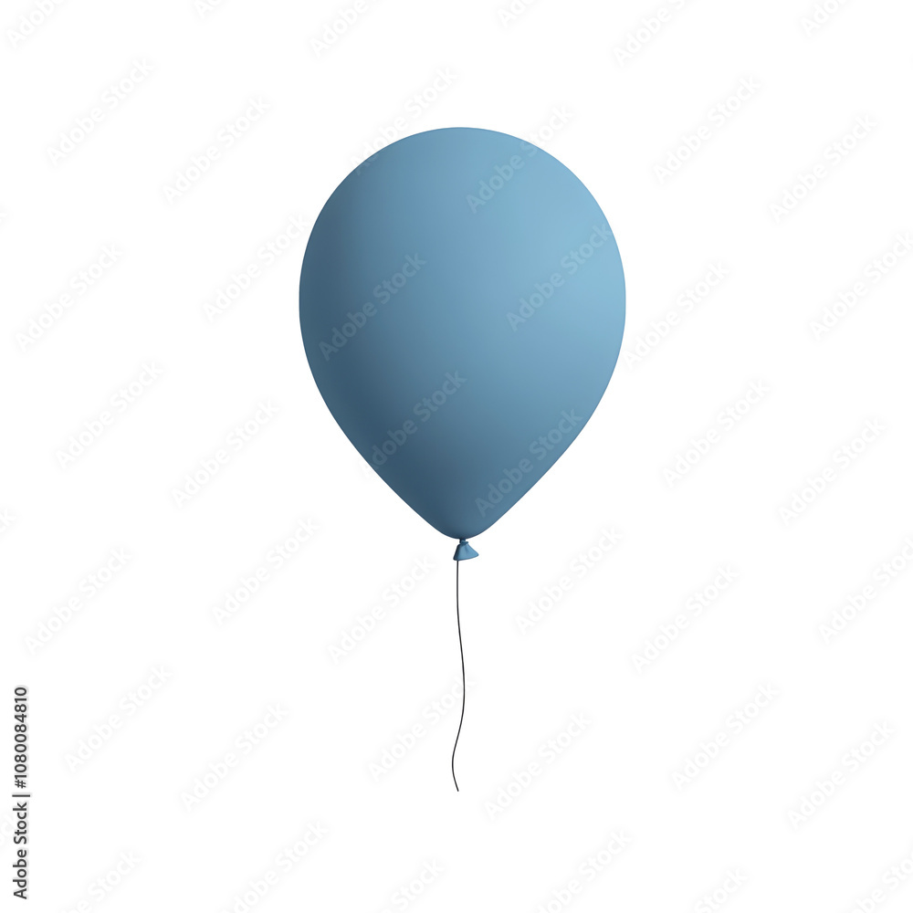 blue helium balloon. Birthday balloon flying for party and celebrations. Isolated on white background. Generative AI blue helium balloon. Birthday balloon flying for party and celebrations. Isolated on white background. Generative AI