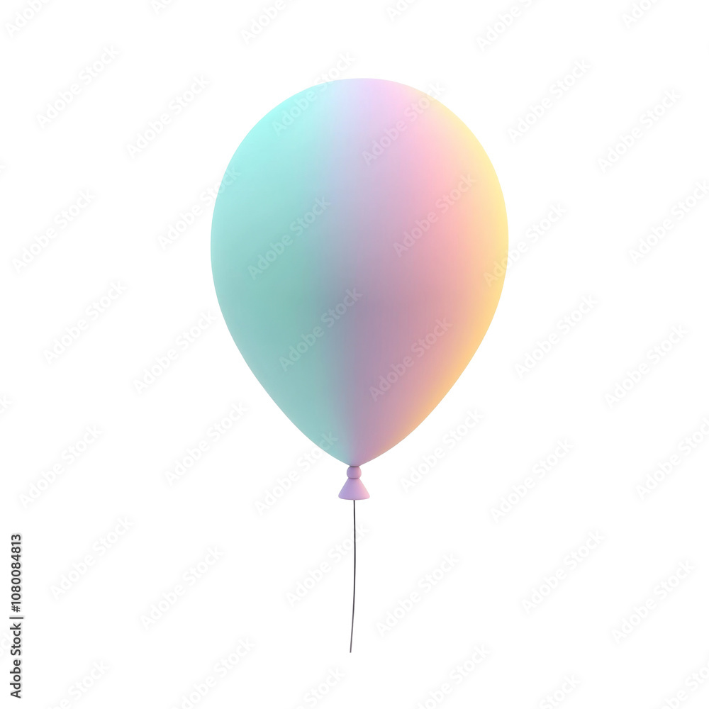 rainbow helium balloon. Birthday balloon flying for party and celebrations. Isolated on white background. Generative AI rainbow helium balloon. Birthday balloon flying for party and celebrations. Isolated on white background. Generative AI