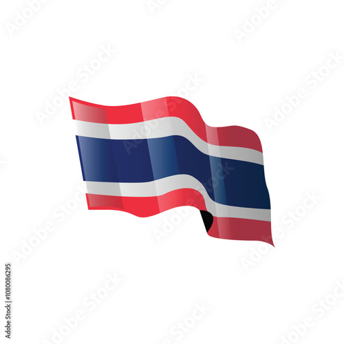 Wavy thailand flag nation design vector