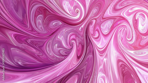 This is a colorful design with pink and purple hues. It features swirling, dynamic lines that create a 3D effect, perfect for a wallpaper or banner.