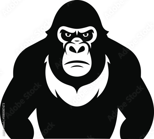 Solid color Gorilla animal vector design