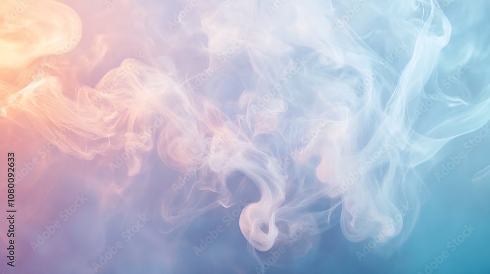 Bright pastel blue background with swirling smoke and soft light shine Bright pastel blue background with swirling smoke and soft light shine