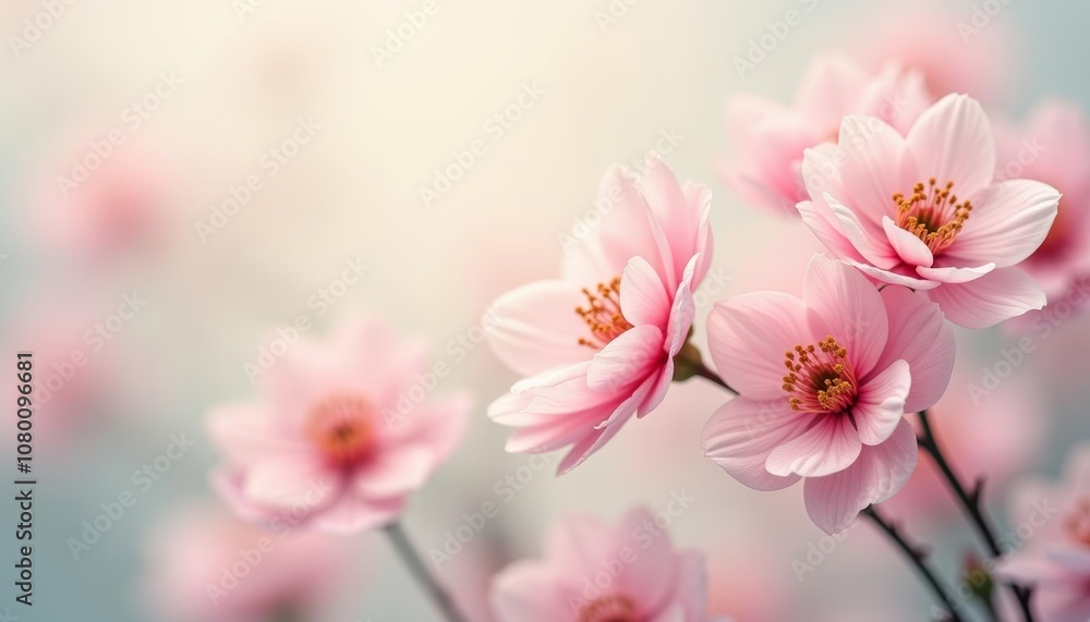 Blooming beauty A bouquet of delicate pink flowers Blooming beauty A bouquet of delicate pink flowers