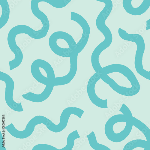 Seamless abstract pattern with squiggles and scribbles. Weaved curved lines. Chaotic ink scribbles decorative texture. Messy doodles, wavy and curly lines.