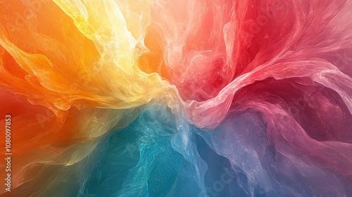 Abstract Colorful Swirling Liquid with Fine Veins