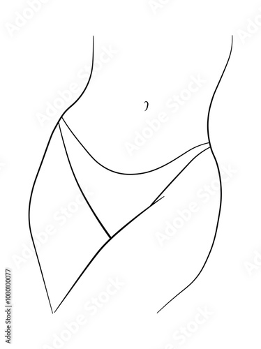 panties woman bikini black and white hand drawing