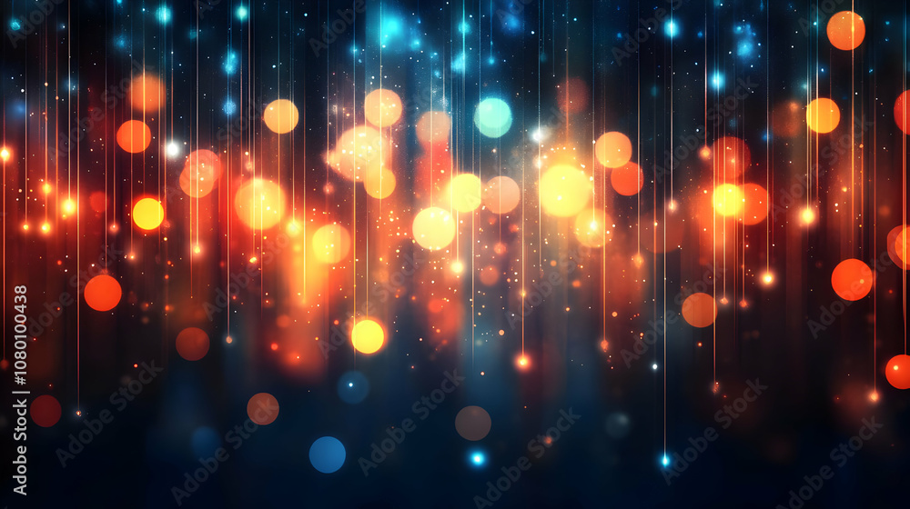 Abstract Background with Golden Lights and Bokeh Abstract Background with Golden Lights and Bokeh