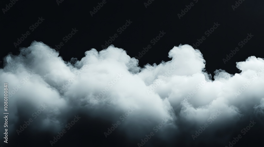 White cloud with fluffy texture and soft light, hovering against a black background, no people, no text, no brand logo, no brand name, one color background White cloud with fluffy texture and soft light, hovering against a black background, no people, no text, no brand logo, no brand name, one color background