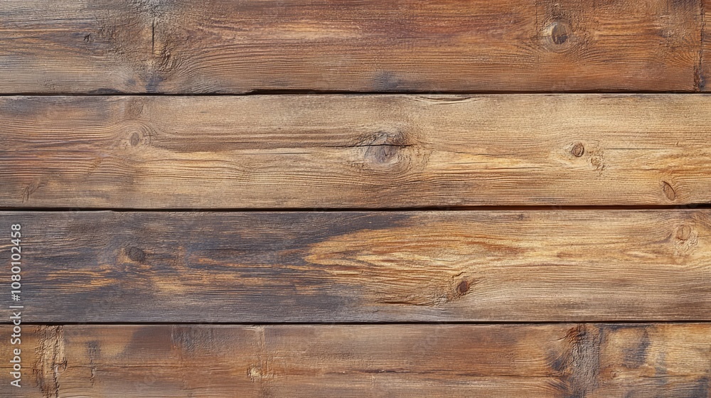 Wooden wall with deep grain, knots, and weathered surface, realistic details Wooden wall with deep grain, knots, and weathered surface, realistic details
