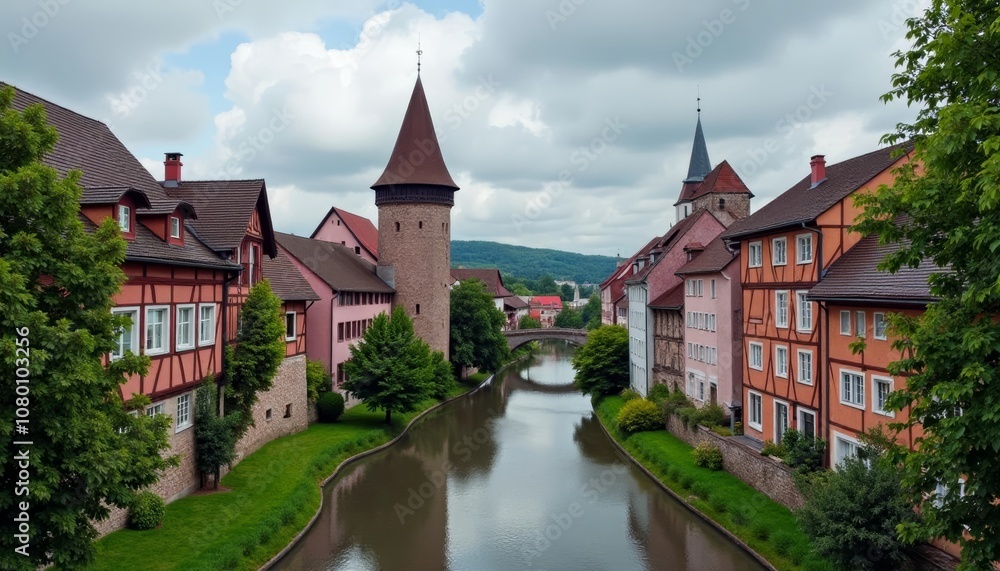 Charming European canal town perfect for a leisurely stroll Charming European canal town perfect for a leisurely stroll