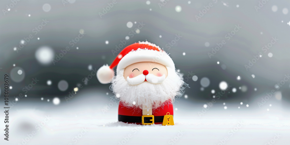 cartoon Santa Claus, surrounded by a blurred snowy background. cartoon Santa Claus, surrounded by a blurred snowy background.