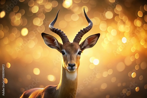 Antelope Logo Bokeh AI Art, Wildlife Abstract Design, Elegant Antelope Logo photo