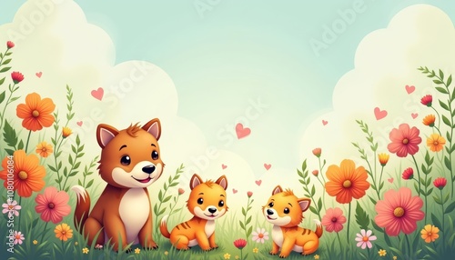  A heartwarming family moment in a field of flowers
