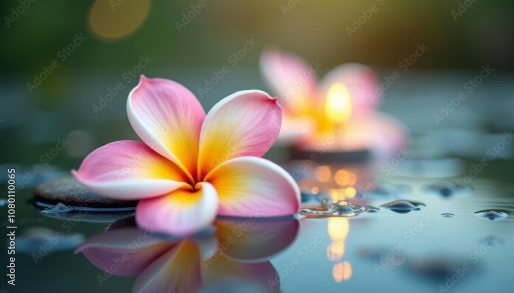 Elegance in nature A single pink orchid floating on a tranquil pond Elegance in nature A single pink orchid floating on a tranquil pond