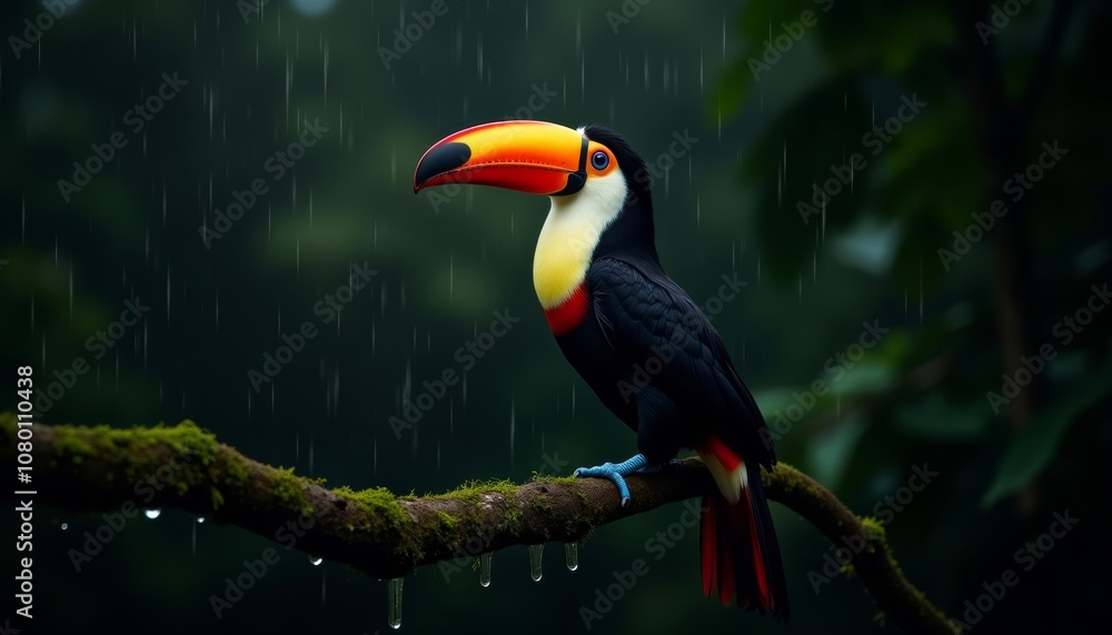 Rainy day beauty A toucan in the rain Rainy day beauty A toucan in the rain