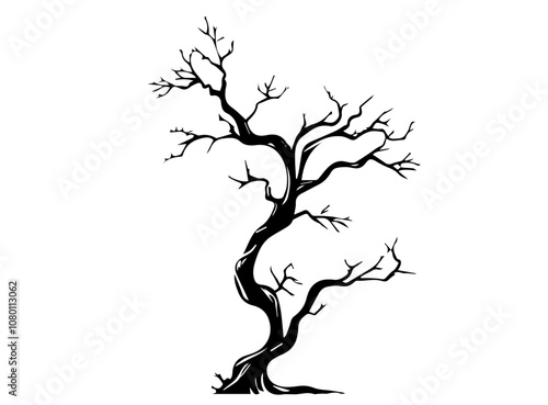 Fotografija natural and abstract tree silhouette– black vector design