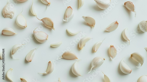 Garlic on white transparent background 