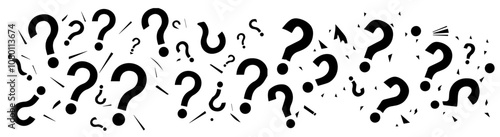 creative question mark pattern in black and white