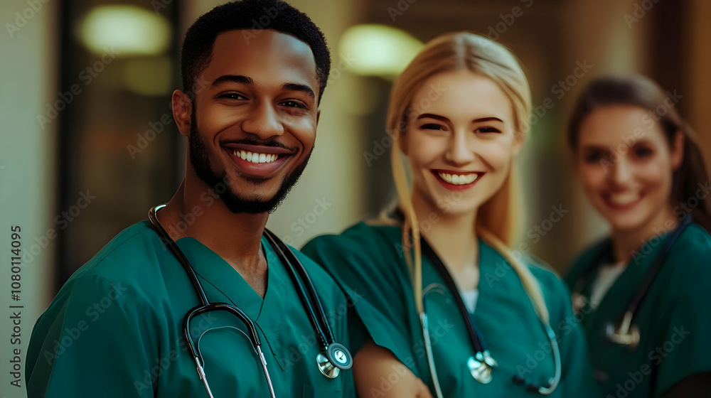 Smiling Medical Professionals in Scrubs - Photo Smiling Medical Professionals in Scrubs - Photo