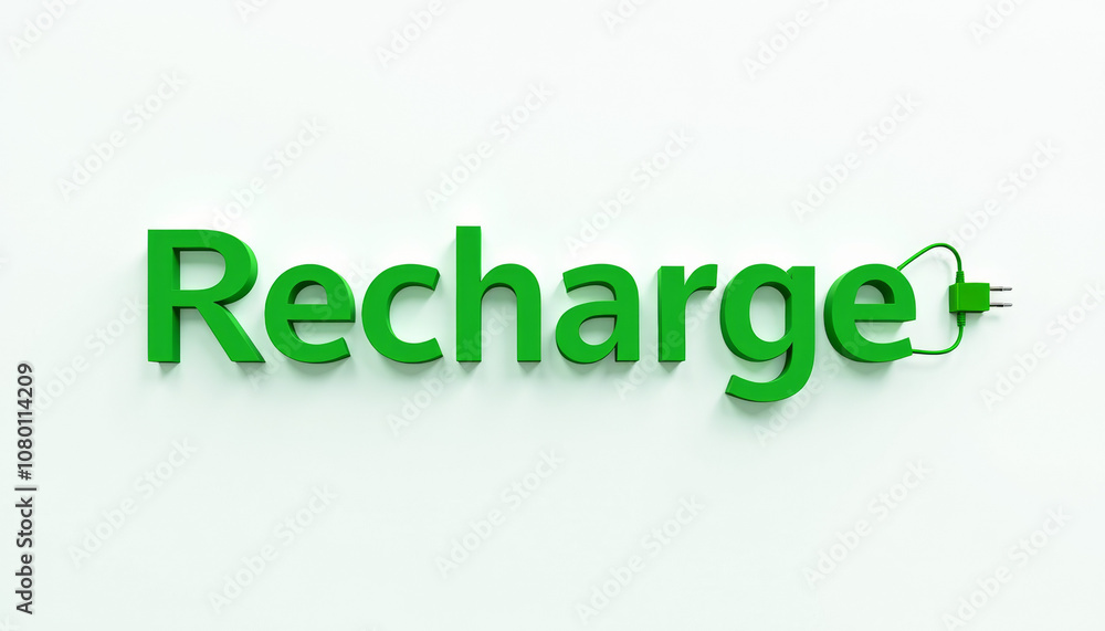Green Recharge Word Art with Plug Green Recharge Word Art with Plug