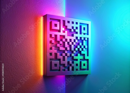 Here are four 25-word descriptions of a QR code design, focusing on modern, minimalist, clean, abstract, and scannable:
