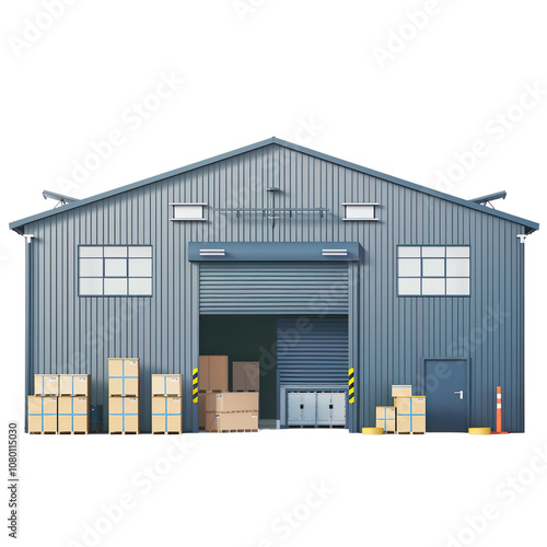 Warehouse isolated on a transparent background