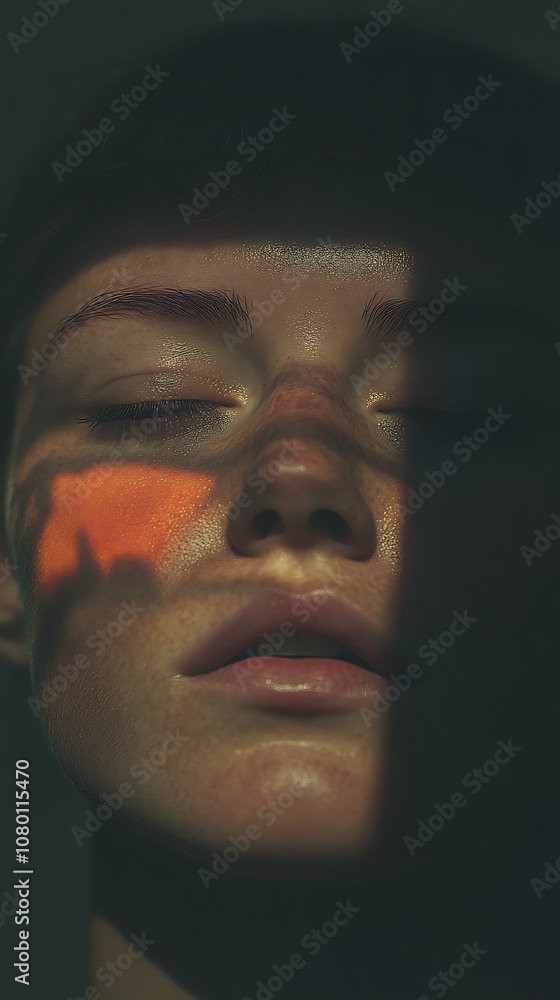 Macro Photo of Model with Floral Accents and Motion Blur Macro Photo of Model with Floral Accents and Motion Blur