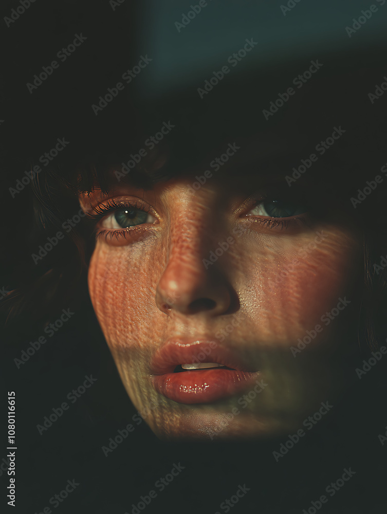 Macro Photo of Model with Floral Accents and Motion Blur Macro Photo of Model with Floral Accents and Motion Blur