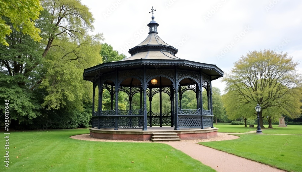 Elegant gazebo in serene park setting Elegant gazebo in serene park setting