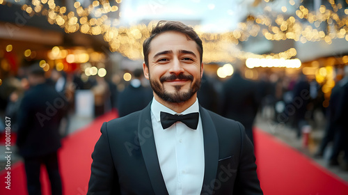 Man in Tuxedo on Red Carpet Photo