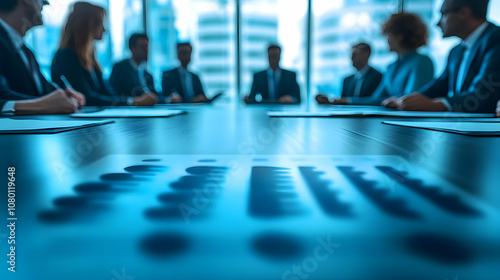 Blue Blurred Business Meeting Photo