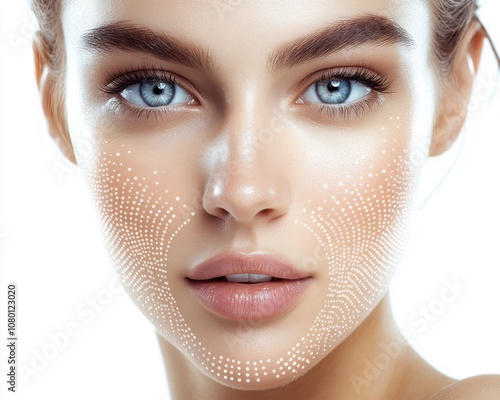 Woman with radiant skin after cosmetic treatments, glowing and rejuvenated appearance photo