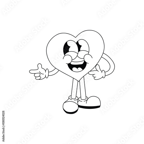 love smile character vector lineart