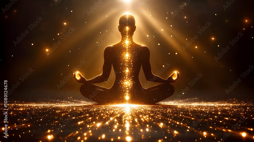 Golden Light Meditation Illustration Golden Light Meditation Illustration