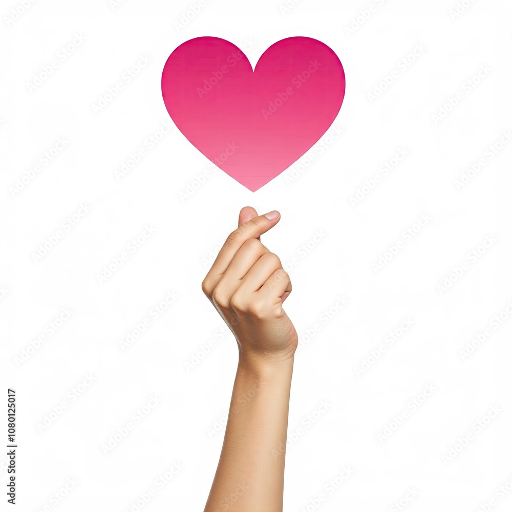 perfect hand with mini heart,gradient pink heart perfect hand with mini heart,gradient pink heart
