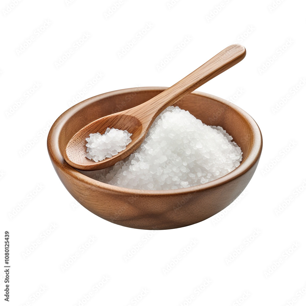 spoon holding salt in bowl isolated on transparent background spoon holding salt in bowl isolated on transparent background