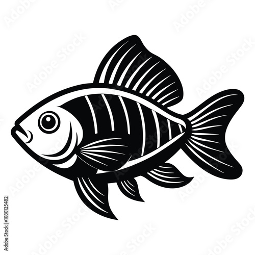 Solid color Gourami animal vector design