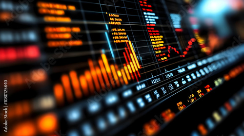 Stock Market Data Display - Abstract Background