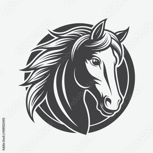 Wallpaper Mural Horse Silhouette Logo Vector Illustration Isolated on White Background in Minimalist Style Torontodigital.ca