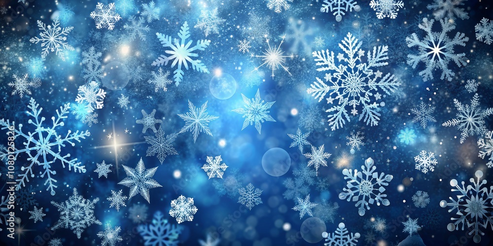Winter Wonderland A Frosty Blue Canvas of Sparkling Snowflakes and Glimmering Lights Winter Wonderland A Frosty Blue Canvas of Sparkling Snowflakes and Glimmering Lights