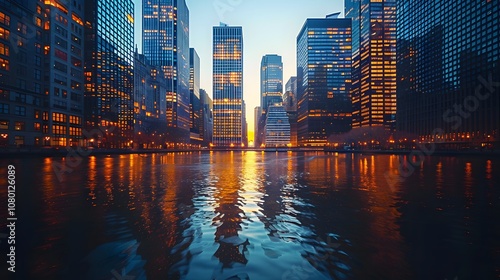 Financial district create a financial hub. AI generated