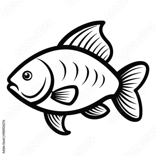 Solid color Gourami animal vector design