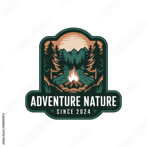 Vector Logo, Outdoor Logo, Nature Activity Logo, Camping Logo