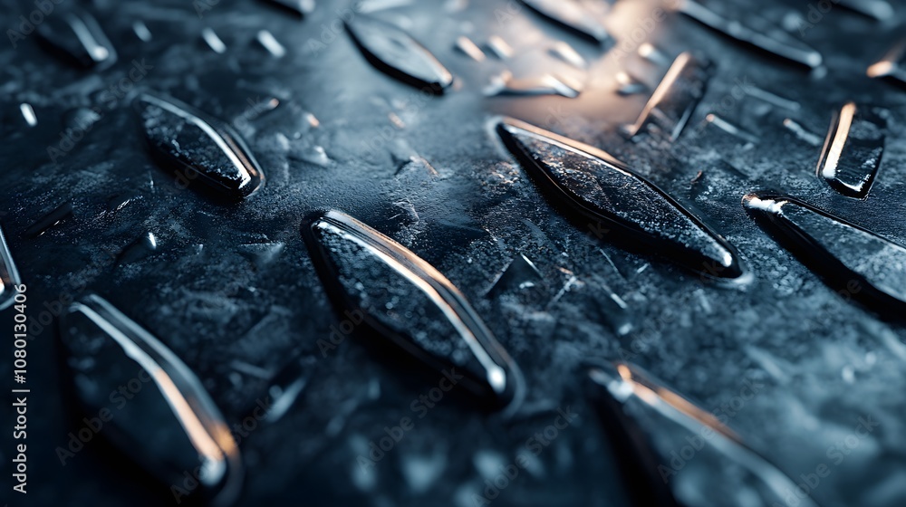 Ultra-detailed 3D render of a brushed metal diamond plate, featuring sharp diamond shapes, light reflecting off a scratched surface, giving a soft metallic glow Ultra-detailed 3D render of a brushed metal diamond plate, featuring sharp diamond shapes, light reflecting off a scratched surface, giving a soft metallic glow