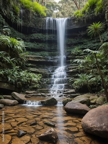 Waterfall in the Budderoo National Park, Nellies Glen in Australia photo